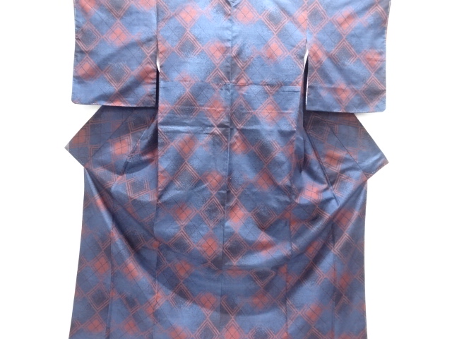 JAPANESE KIMONO / TSUMUGI / WOVEN RHOMBUS 
